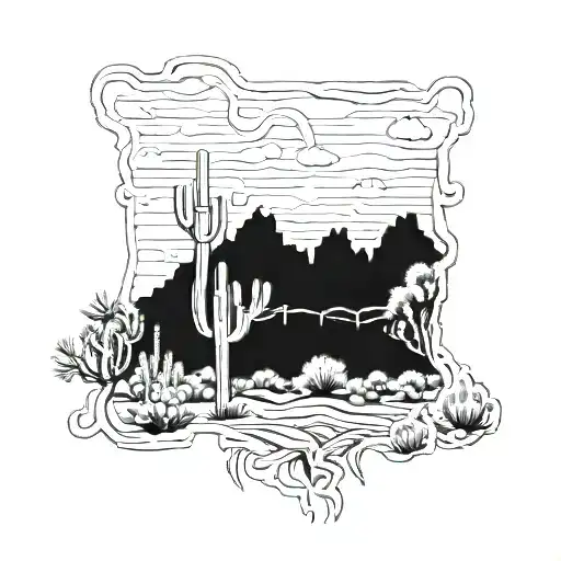 Arizona desert tattoo design idea
