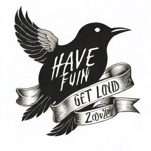 tattoo for the phrase "Have fun, get loud. Live free, die proud" tattoo design idea