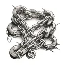 made in heaven broken chains tattoo design idea