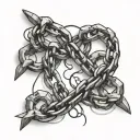 made in heaven broken chains tattoo design idea