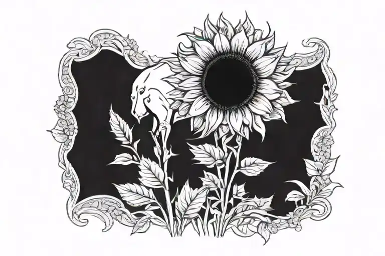sunflower buffalo wheat stalk kansas tattoo design idea