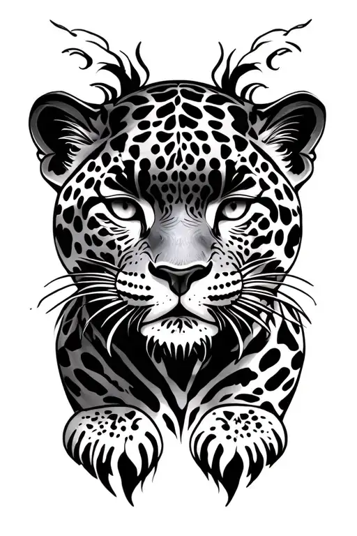 baby jaguar warrior tattoo design idea