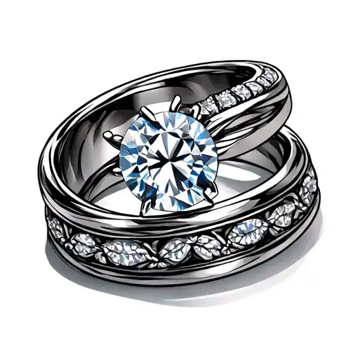 wedding ring tattoo design idea