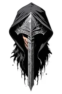 hooded warrior knight tattoo design idea