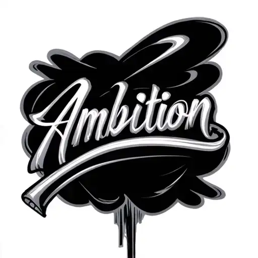 ambition lettering tattoo design idea