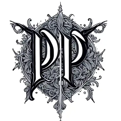 the letters PP  tattoo design idea