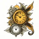 clock moon eye 11:11 time tattoo design idea