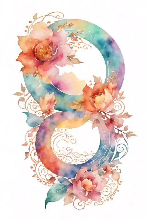 boho moon and ornamental design tattoo design idea