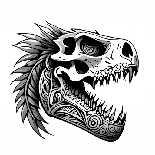 mandalorian mythosaur skull polynesian tattoo tattoo design idea