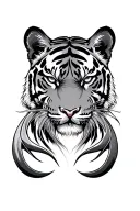 Tiger face and claw  tattoo design idea