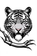 Tiger face and claw  tattoo design idea