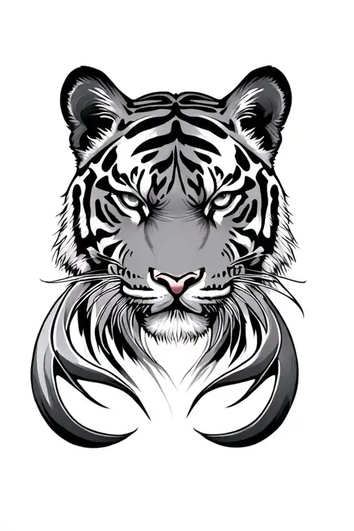 Tiger face and claw  tattoo design idea