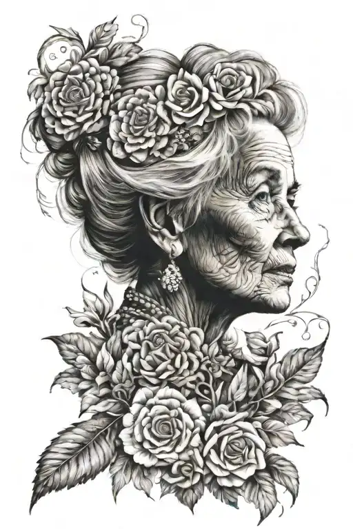 i lost my parent at age of 14 they were very dear to me later my grandma was my gaurdian and i loved her even she is no  tattoo design idea