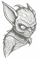 gremlin with ski mask tattoo design idea