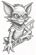 gremlin with ski mask tattoo design idea