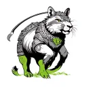 chinese gladiator peridot animals tattoo design idea