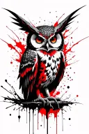 owl with demon wings tattoo design idea
