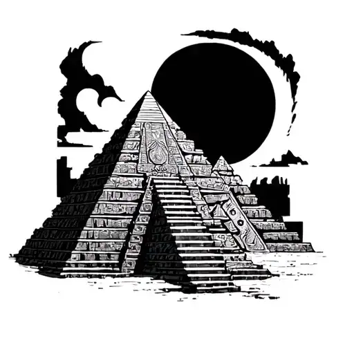 Aztec pyramid tattoo design idea