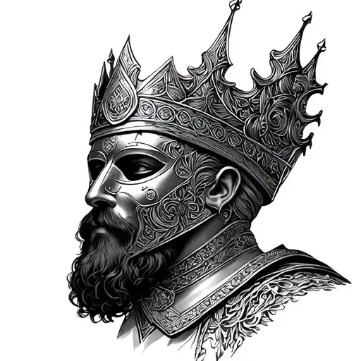 Make a tattoo of King Baldwin IV with metal mask  tattoo design idea
