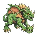 triceratops and cthulu tattoo design idea