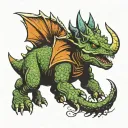 triceratops and cthulu tattoo design idea