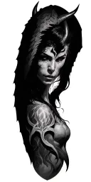 devil half angel tattoo design idea