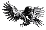 buzzard spread wings tattoo design idea