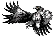 buzzard spread wings tattoo design idea
