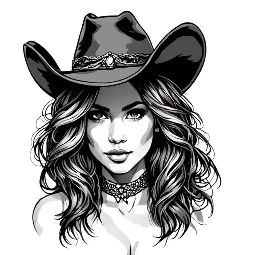 cowgirl tattoo design idea