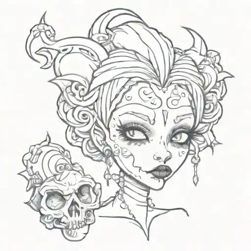 Vampire voodoo doll tattoo design idea