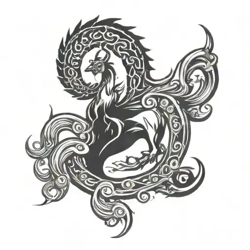 capricorn symbol tattoo design idea
