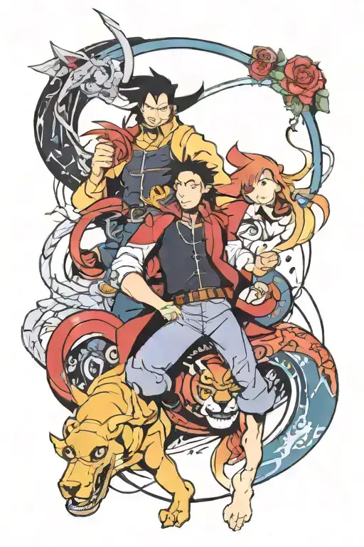 anime Fullmetal Alchemist, Cowboy Bebop, Space Dandy tattoo design idea