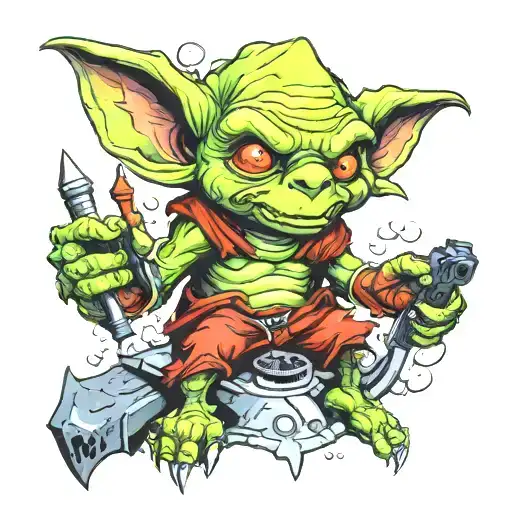 gamer goblin tattoo design idea