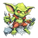 gamer goblin tattoo design idea