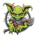 gamer goblin tattoo design idea