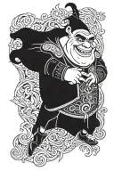 Shrek intertwined tattoo design idea