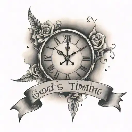 God's timing is perfect, everything is achieved with effort and perseverance tattoo design idea