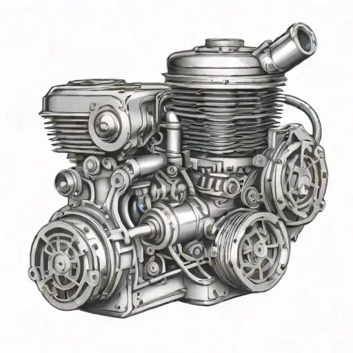 car engine tattoo design idea