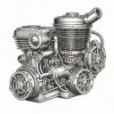 car engine tattoo design idea