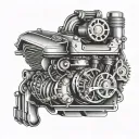 car engine tattoo design idea