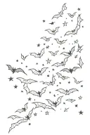 bats and stars scattered tattoo design idea