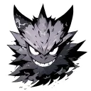 gengar x akatsuki cloud patterns x rinnegan eyes tattoo design idea