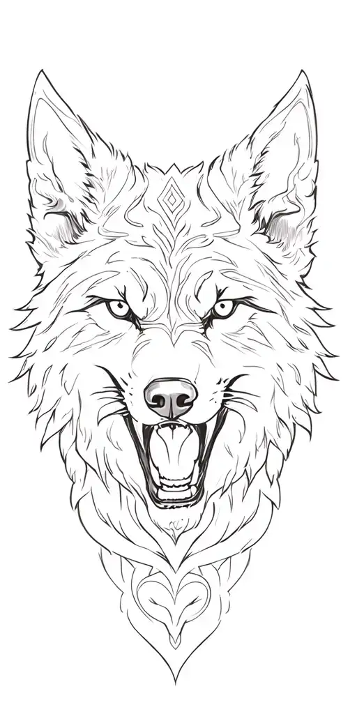Celtic wolf surrounded tattoo design idea