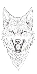 Celtic wolf surrounded tattoo design idea