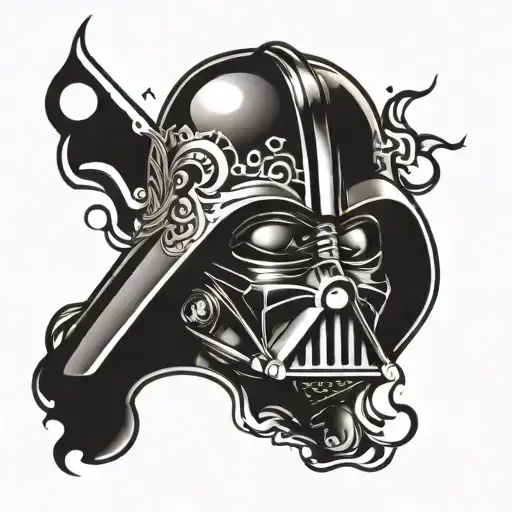 darth vader dramatic look tattoo design idea