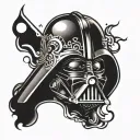 darth vader dramatic look tattoo design idea