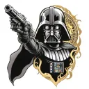 darth vader dramatic look tattoo design idea