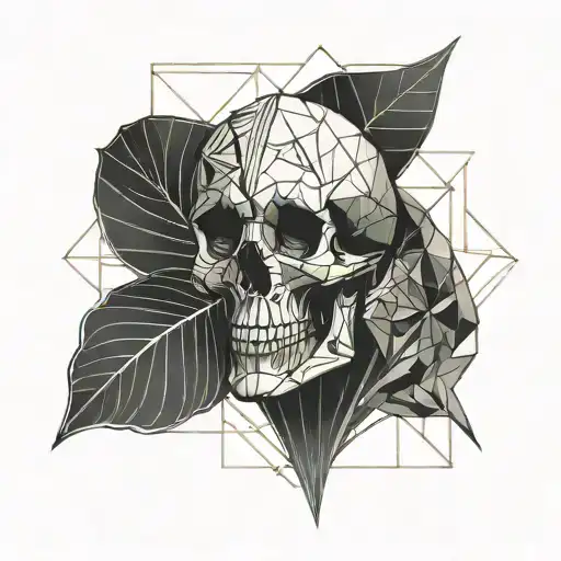 half skull half heart tattoo design idea