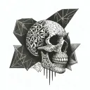 half skull half heart tattoo design idea