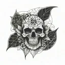 half skull half heart tattoo design idea